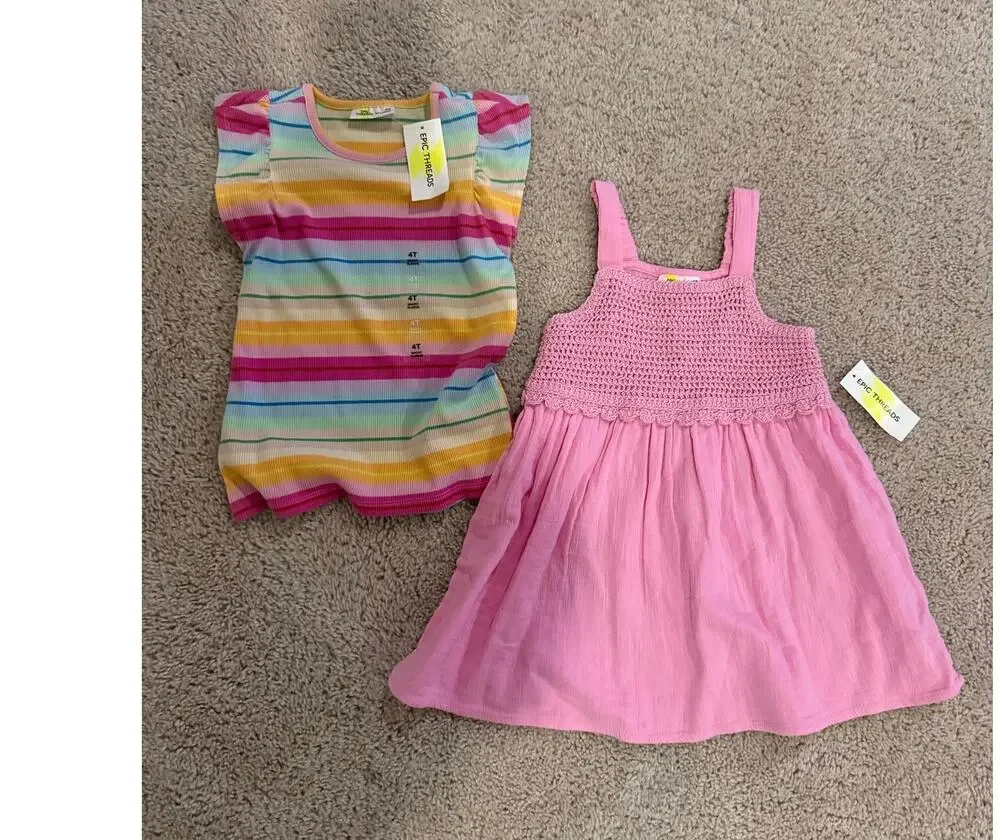 New Girls 4T Top/Dress Bundle Retail $60